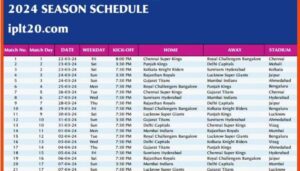 IPL 2024 SCHEDULE